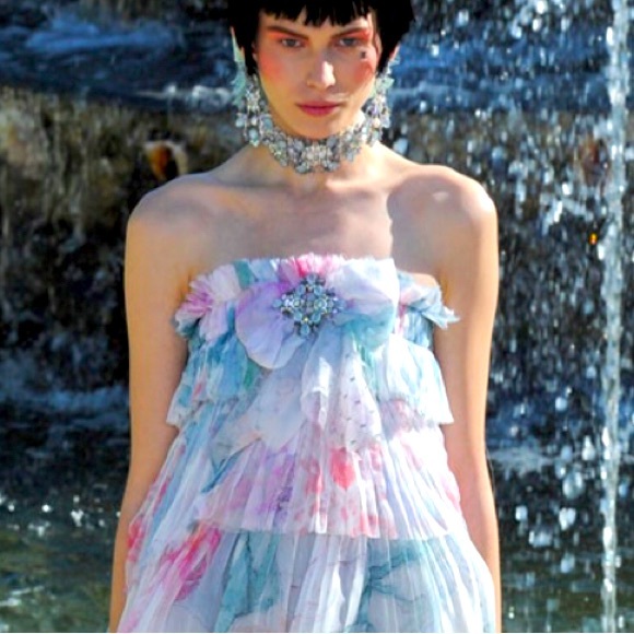 CHANEL Dresses & Skirts - CHANEL Runway Pink Gray Strapless Party Spring Dress size 34/ XS AUTHENTIC RARE!